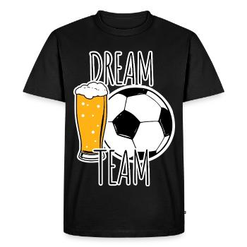 Dream Team ! Bière et football, sports et fans de bière ! - T-shirt Premium bio Homme - noir - Devant - Nico (187cm)