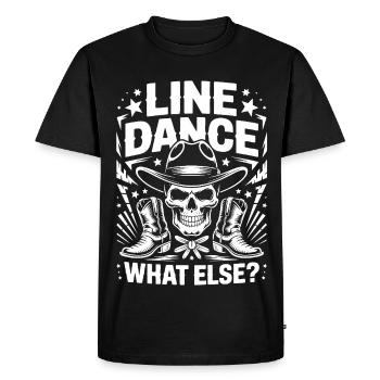 Line Dance Skull Western - Men's Premium Organic T-Shirt - black - Front - Nico (187cm)