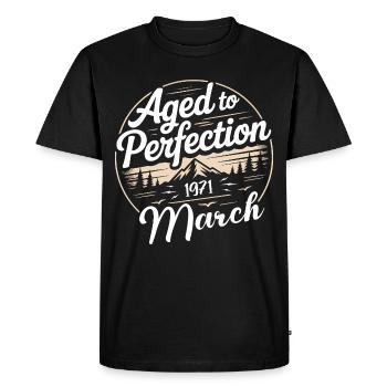 Cadeau d’anniversaire mars 1971 - T-shirt Premium bio Homme - noir - Devant - Nico (187cm)