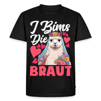 I Bims The Bride Bachelor Alpaga Llama Shower de nuptiale - T-shirt Premium bio Homme - noir - Devant - Nico (187cm)