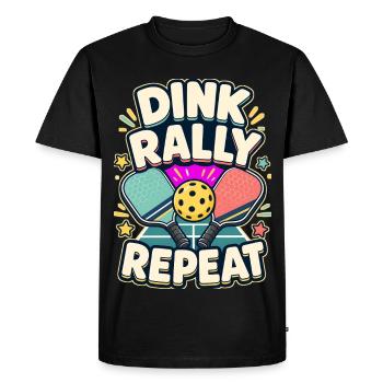 DINK RALLY REPEAT Nap - Men's Premium Organic T-Shirt - black - Front - Nico (187cm)