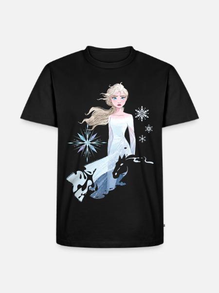 Frozen Elsa Silhouette Mit Schneeflocken - Männer Premium Bio T-Shirt - Schwarz