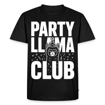 Party Llama Club – Ambiance festive - T-shirt Premium bio Homme - noir - Devant - Nico (187cm)