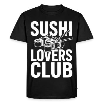 Club des amateurs de sushi avec des baguettes - T-shirt Premium bio Homme - noir - Devant - Nico (187cm)
