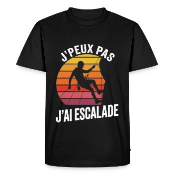 J'peux pas j'ai escalade - passion escalade - T-shirt Premium bio Homme - noir - Devant - Nico (187cm)