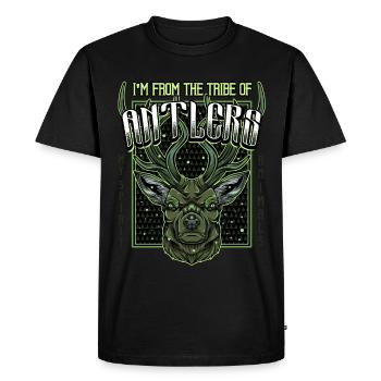 Tête de cerf moderne | Idée cadeau de chevreuil animal de forêt - T-shirt Premium bio Homme - noir - Devant - Nico (187cm)