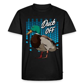 Jeu de mots de canard à la mode | Cadeau de canard - T-shirt Premium bio Homme - noir - Devant - Nico (187cm)