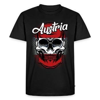 Crâne autrichien | Idée cadeau Autriche - T-shirt Premium bio Homme - noir - Devant - Nico (187cm)