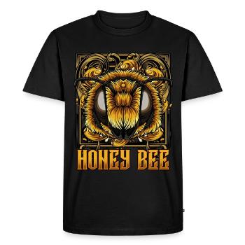 Modern honeybee | Trendy bee wasp gift - Men's Premium Organic T-Shirt - black - Front - Nico (187cm)