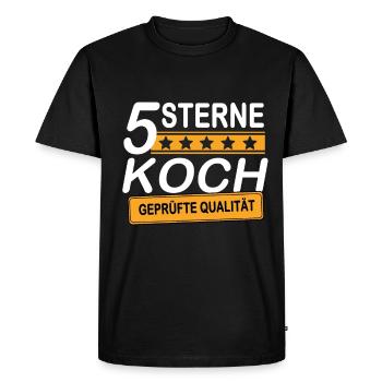 5 ÉTOILES CUISINE meilleur cuisinier - T-shirt Premium bio Homme - noir - Devant - Nico (187cm)