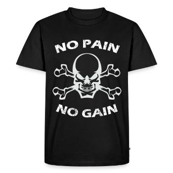 PAS DE PAIN PAS DE GAIN Bodybuilder - T-shirt Premium bio Homme - noir - Devant - Nico (187cm)
