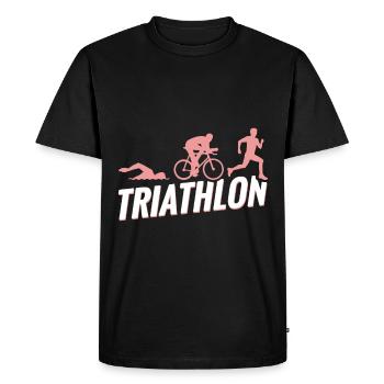 Triathlon natation cyclisme cadeau course à pied - T-shirt Premium bio Homme - noir - Devant - Nico (187cm)