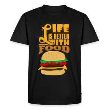 hamburger - T-shirt Premium bio Homme - noir - Devant - Nico (187cm)