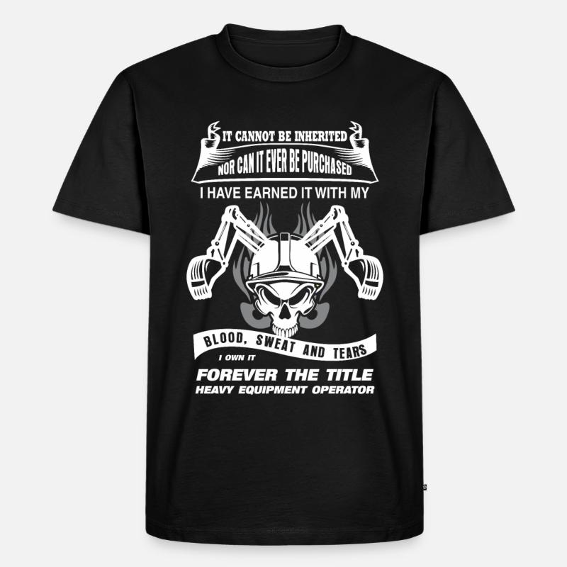 Baggerfahrer Bagger - Männer Premium Bio T-Shirt - Schwarz