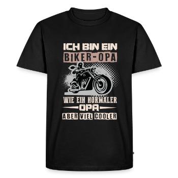 Motard grand-père motocycliste - T-shirt Premium bio Homme - noir - Devant - Nico (187cm)