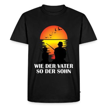 As the father so the son fishing angler saying - Men's Premium Organic T-Shirt - black - Front - Nico (187cm)