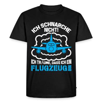 Do not snore I dream that I'm an airplane - Men's Premium Organic T-Shirt - black - Front - Nico (187cm)