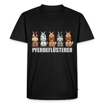 Pferdeflüsterer Pferde Reiten lustig Pferd - Men's Premium Organic T-Shirt - black - Front - Nico (187cm)