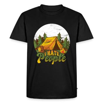 I hate people camping camper camping - Men's Premium Organic T-Shirt - black - Front - Nico (187cm)