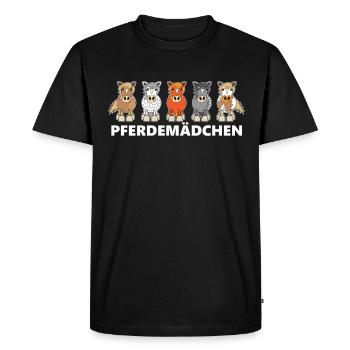 Cheval fille à cheval - T-shirt Premium bio Homme - noir - Devant - Nico (187cm)