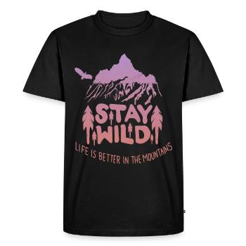 Hiking forest mountains - Men's Premium Organic T-Shirt - black - Front - Nico (187cm)