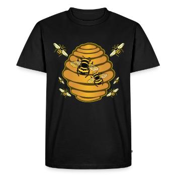 Abeille abeille cadeau d'abeille - T-shirt Premium bio Homme - noir - Devant - Nico (187cm)