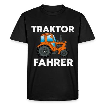 TRACTEURS TRACTEURS - T-shirt Premium bio Homme - noir - Devant - Nico (187cm)