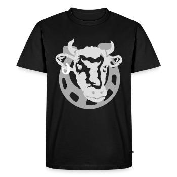 Vache t shirt - T-shirt Premium bio Homme - noir - Devant - Nico (187cm)