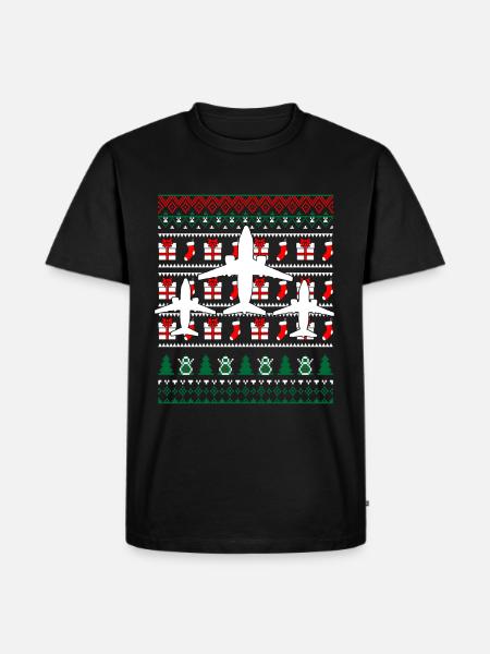 Pilot plane Christmas gift - Men's Premium Organic T-Shirt - black