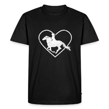 Les chevaux aiment - T-shirt Premium bio Homme - noir - Devant - Nico (187cm)