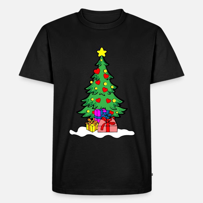 Weihnachtsbaum Liebe - Männer Premium Bio T-Shirt - Schwarz