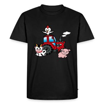 Tracteur Tracteur Ferme de cadeaux - T-shirt Premium bio Homme - noir - Devant - Nico (187cm)