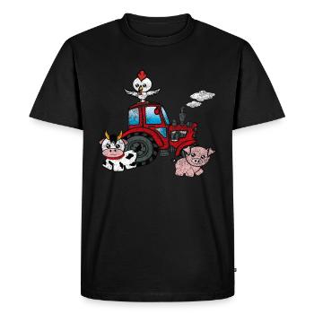 Tracteur fermier - T-shirt Premium bio Homme - noir - Devant - Nico (187cm)