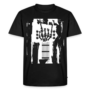 Guitare Squelette Heavy Metal Guitariste Bass Bassiste - T-shirt Premium bio Homme - noir - Devant - Nico (187cm)