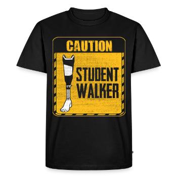Attention Student Walker - Prosthetic leg - Men's Premium Organic T-Shirt - black - Front - Nico (187cm)