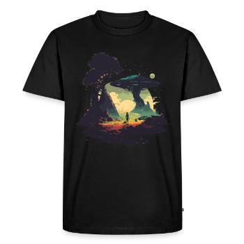 Drôle d’extraterrestre - T-shirt Premium bio Homme - noir - Devant - Nico (187cm)