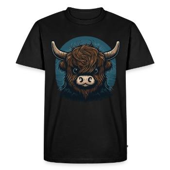 Tête de bébé yak - T-shirt Premium bio Homme - noir - Devant - Nico (187cm)