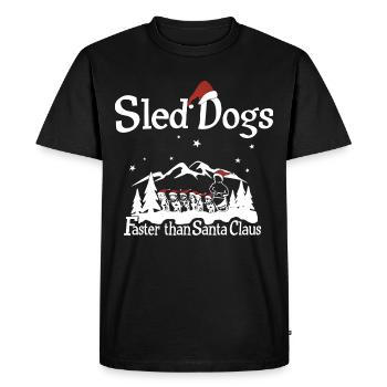Sled dogs are faster than Santa Claus - Men's Premium Organic T-Shirt - black - Front - Nico (187cm)