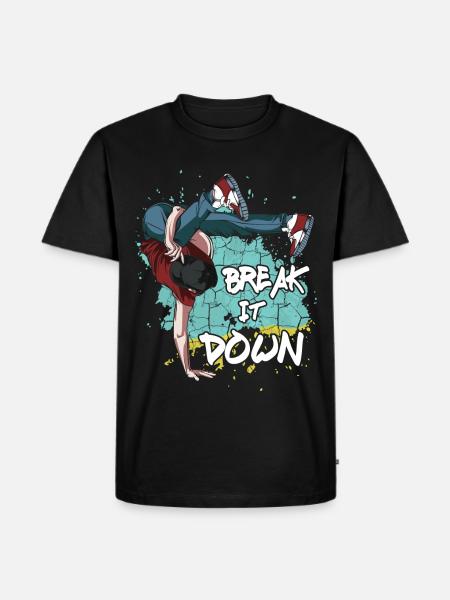 Breakdance - Männer Premium Bio T-Shirt - Schwarz