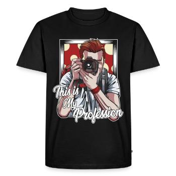 taking photos - Men's Premium Organic T-Shirt - black - Front - Nico (187cm)