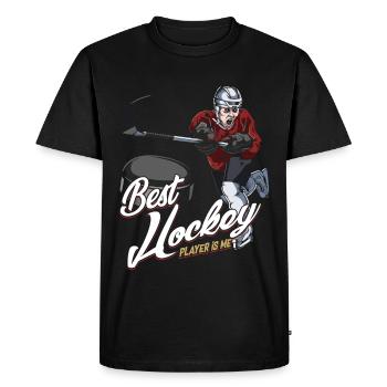 Eishockey - Männer Premium Bio T-Shirt - Schwarz - Vorne - Nico (187cm)