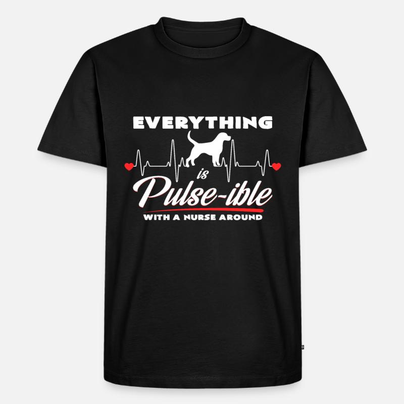 Krankenschwester Hundeliebe - Männer Premium Bio T-Shirt - Schwarz