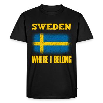 Suède - T-shirt Premium bio Homme - noir - Devant - Nico (187cm)