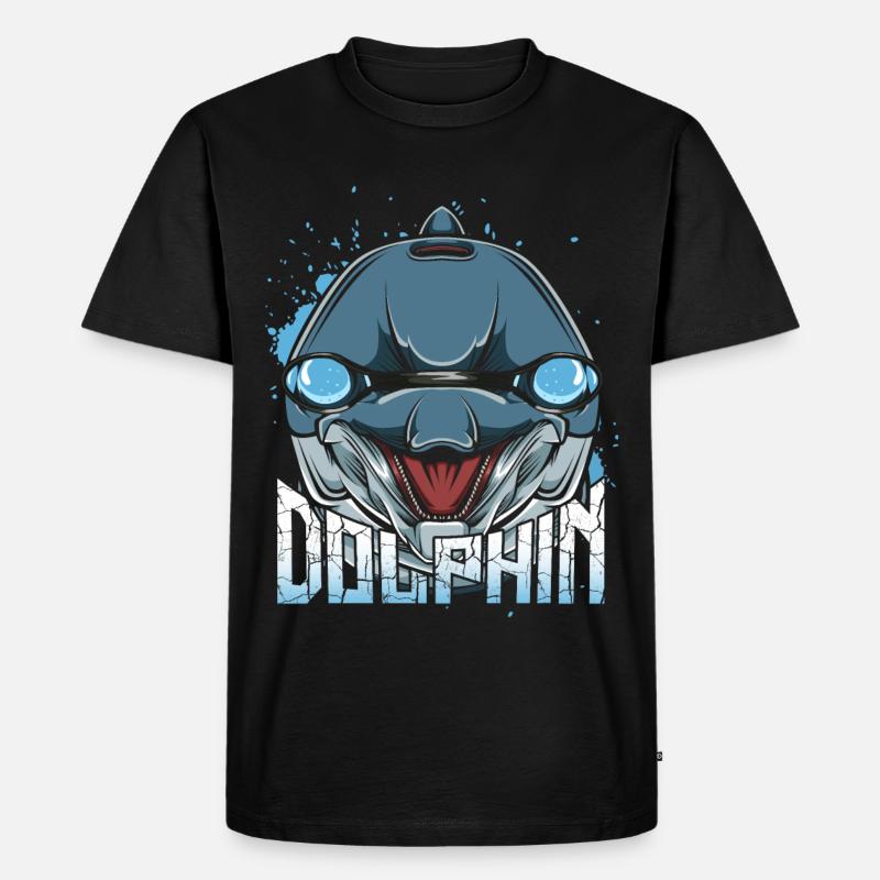 Delfine - Männer Premium Bio T-Shirt - Schwarz