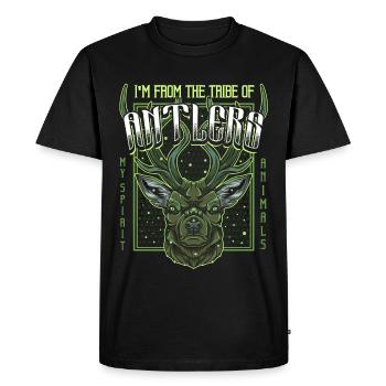 tête de cerf - T-shirt Premium bio Homme - noir - Devant - Nico (187cm)