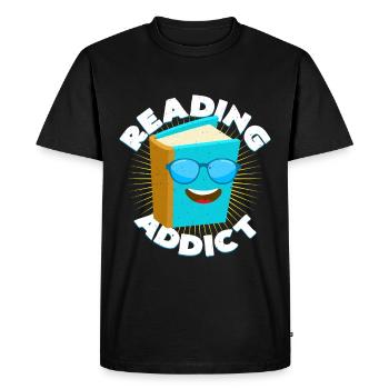 Reading Addict | Books Read Bookaholic Gift - Men's Premium Organic T-Shirt - black - Front - Nico (187cm)