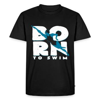 Né pour nager | Idée cadeau sport natation - T-shirt Premium bio Homme - noir - Devant - Nico (187cm)