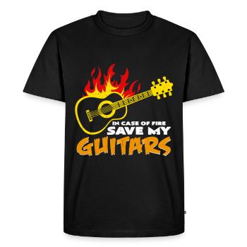 En cas d'incendie, économisez mes guitares | Cadeau de guitare - T-shirt Premium bio Homme - noir - Devant - Nico (187cm)