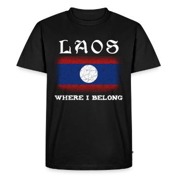 Laos - T-shirt Premium bio Homme - noir - Devant - Nico (187cm)