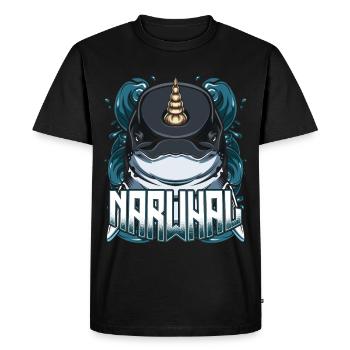 narwhal - Men's Premium Organic T-Shirt - black - Front - Nico (187cm)